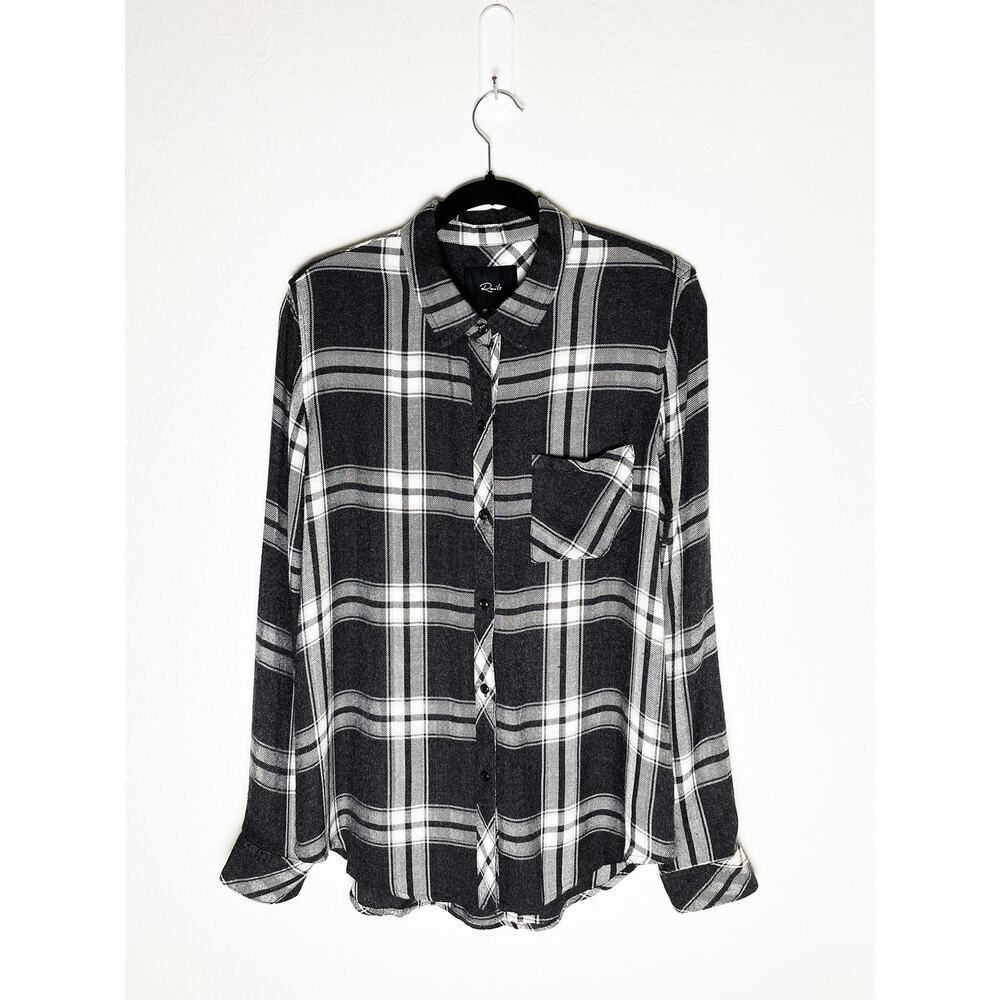 Rails‎ Women's Hunter Ash/Bone Plaid Check Soft Flannel Shirt Button Up Casual M - Picture 2 of 10